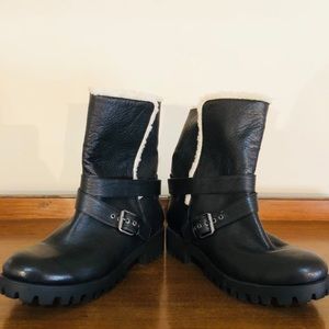 Nine West faux fur moto boots